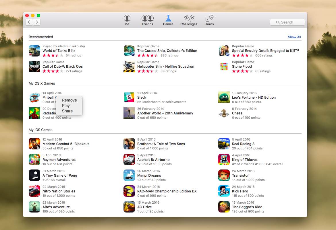 game center app for mac